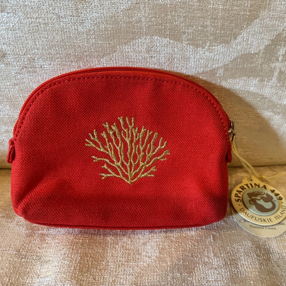 Spartina 449 Coral small cosmetic bag